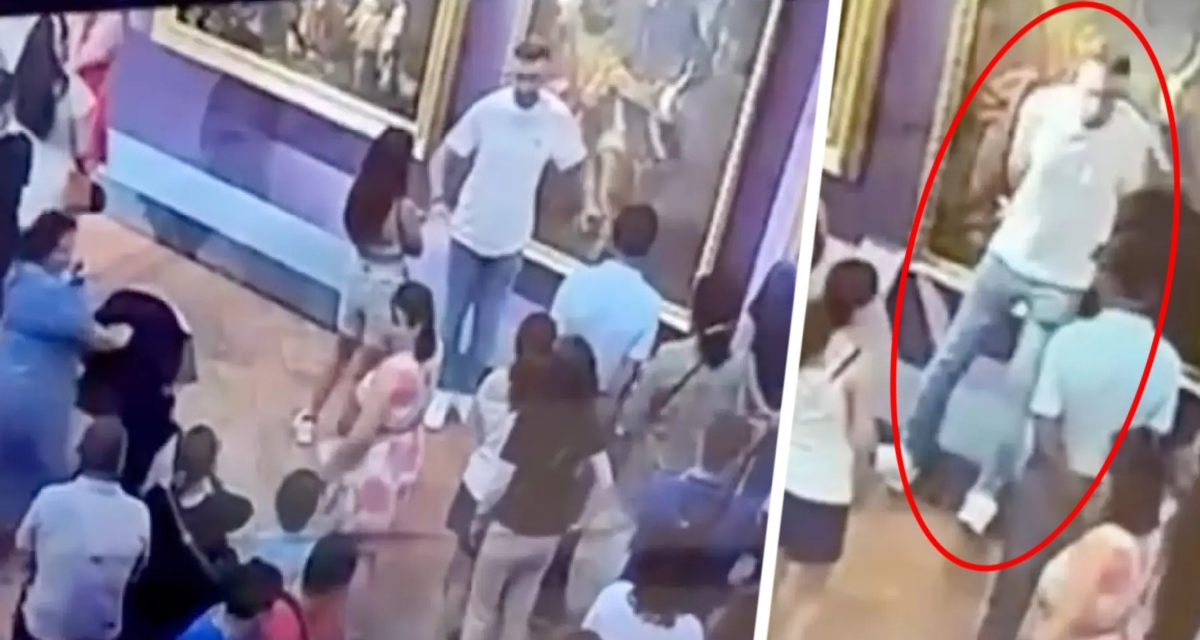 Турист провалился сквозь бесценную картину, когда делал селфи в галерее Уффици в Италии