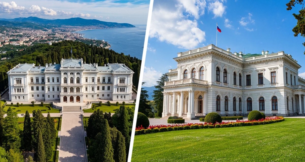 Прогулка по Ялте: Ливадийский дворец – императорская резиденция с видом на море Прогулка по Ялте: Ливадийский дворец – императорская резиденция с видом на море
