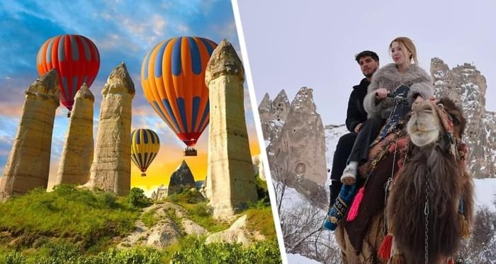 В турецкой Каппадокии туристы стали использовать верблюдов в качестве воздушных шаров В турецкой Каппадокии туристы стали использовать верблюдов в качестве воздушных шаров