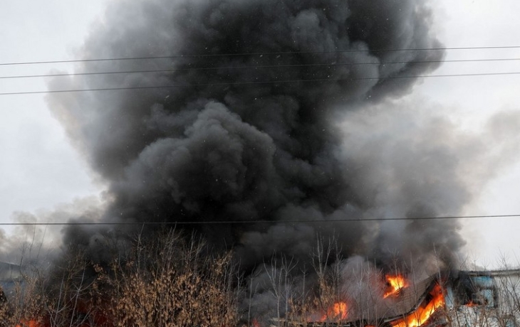 Сильный пожар охватил Нижний Новогород