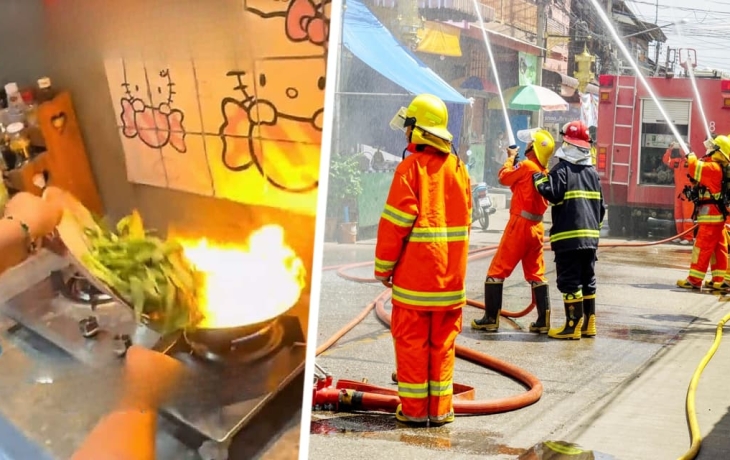 Горячий вок с жаркоем поджёг крышу плавучего ресторана: туристы спасались врассыпную