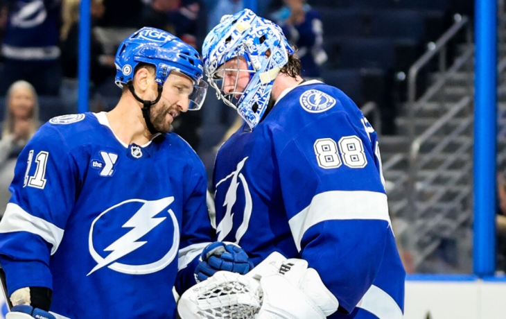 Василевский и Кучеров признаны звездами матча НХЛ против &laquo;Нью‑Йорк Рейнджерс&raquo;