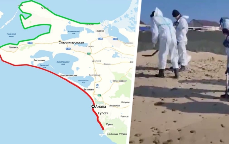 Власти наглядно нарисовали на карте, какие пляжи Анапы останутся закрытыми для туристов из-за мазута, а какие откроют