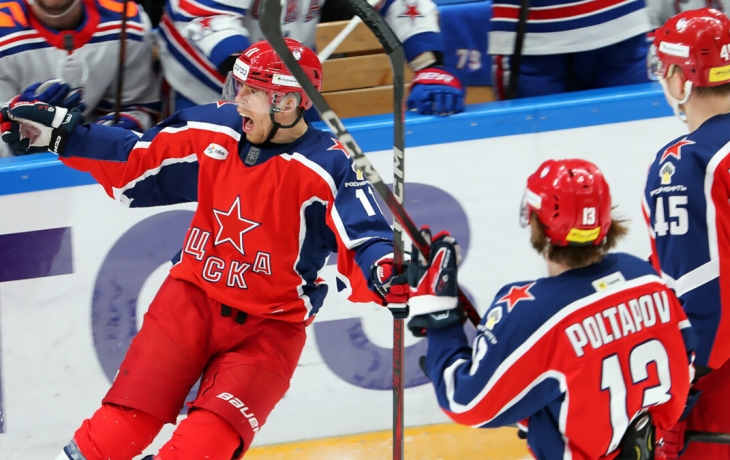 Московский ЦСКА переиграл СКА в матче КХЛ с 11 заброшенными шайбами Московский ЦСКА переиграл СКА в матче КХЛ с 11 заброшенными шайбами