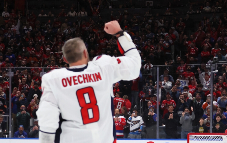 Матч с рекордной шайбой Овечкина в НХЛ на американском телеканале посмотрели 1,3 миллиона человек